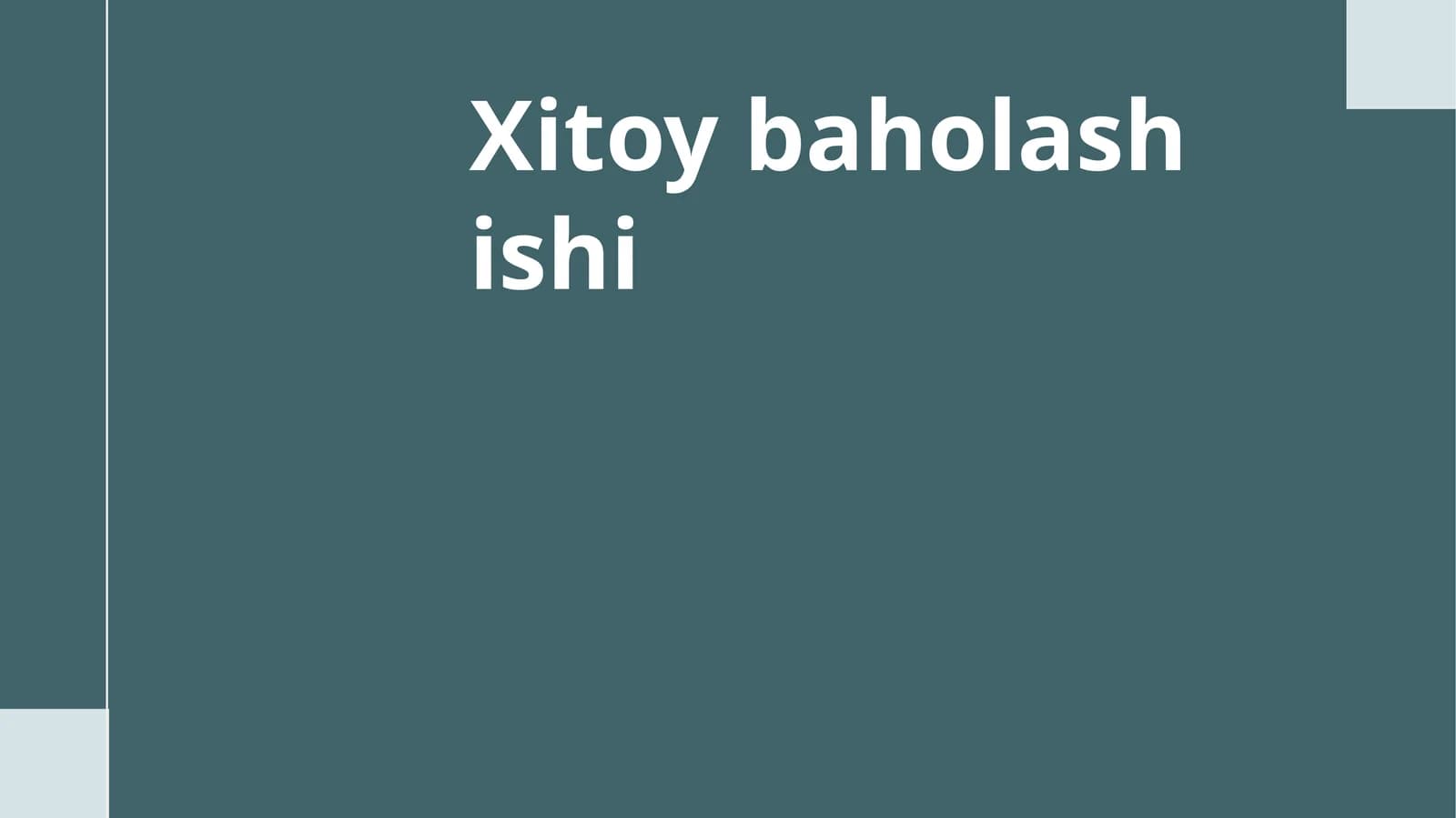 Xitoy baholash tizimi