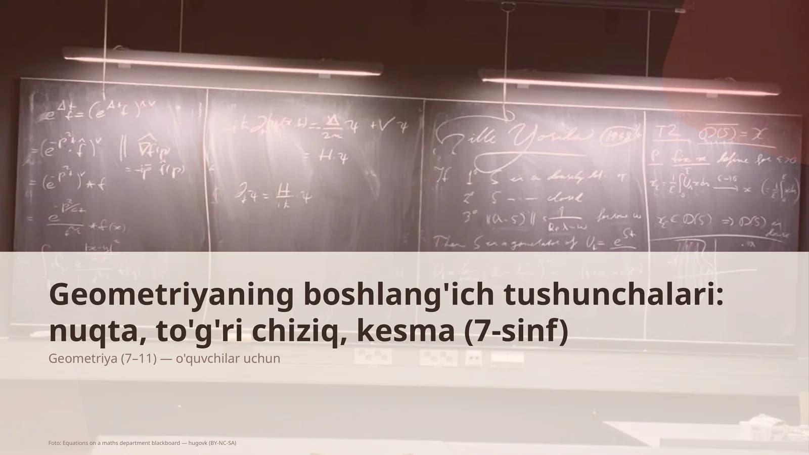 Geometriyaning boshlang'ich tushunchalari: nuqta, to'g'ri chiziq, kesma (7-sinf)