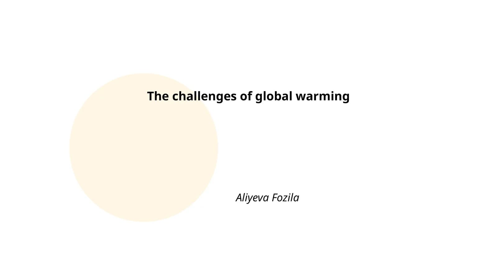 The challenges of global warming