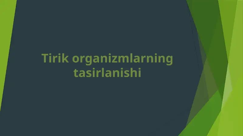 Tirik organizmlarning tasirlanishi