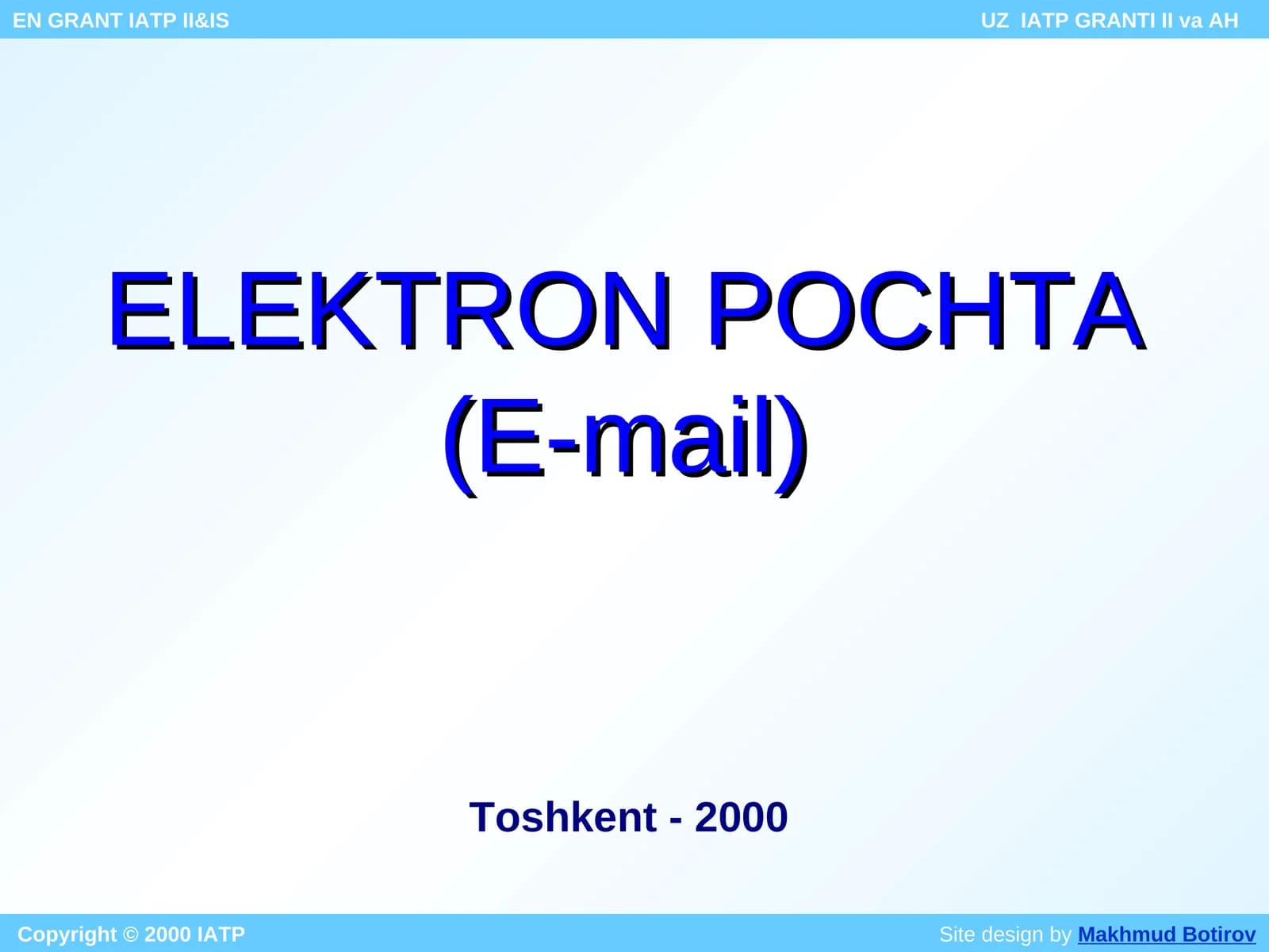 Elektron pochta (E-mail)