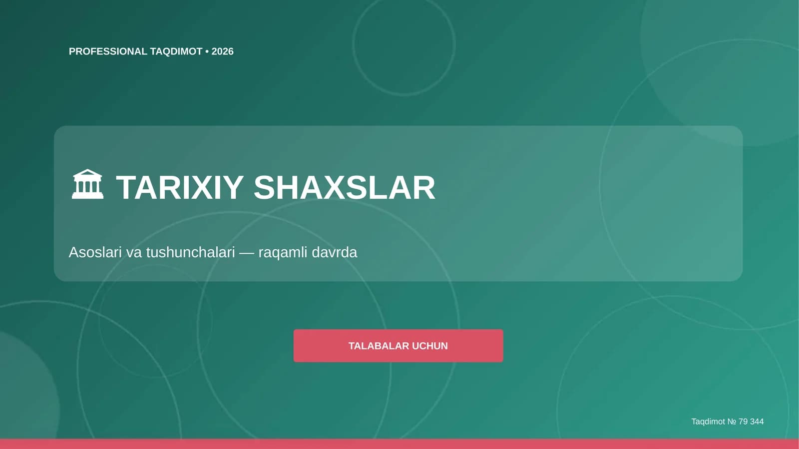 TARIXIY SHAXSLAR Asoslari va tushunchalari