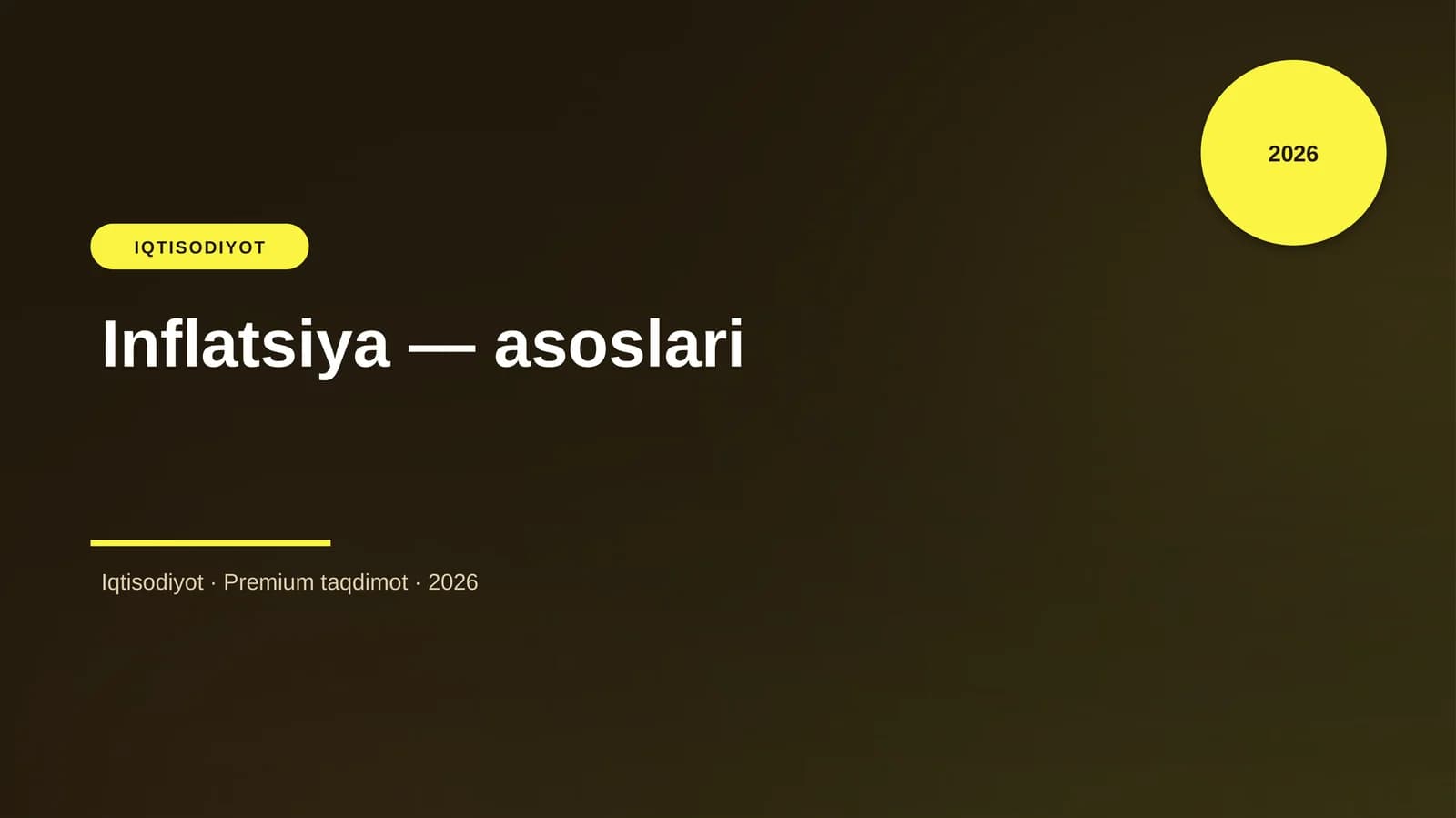 Inflatsiya — asoslari