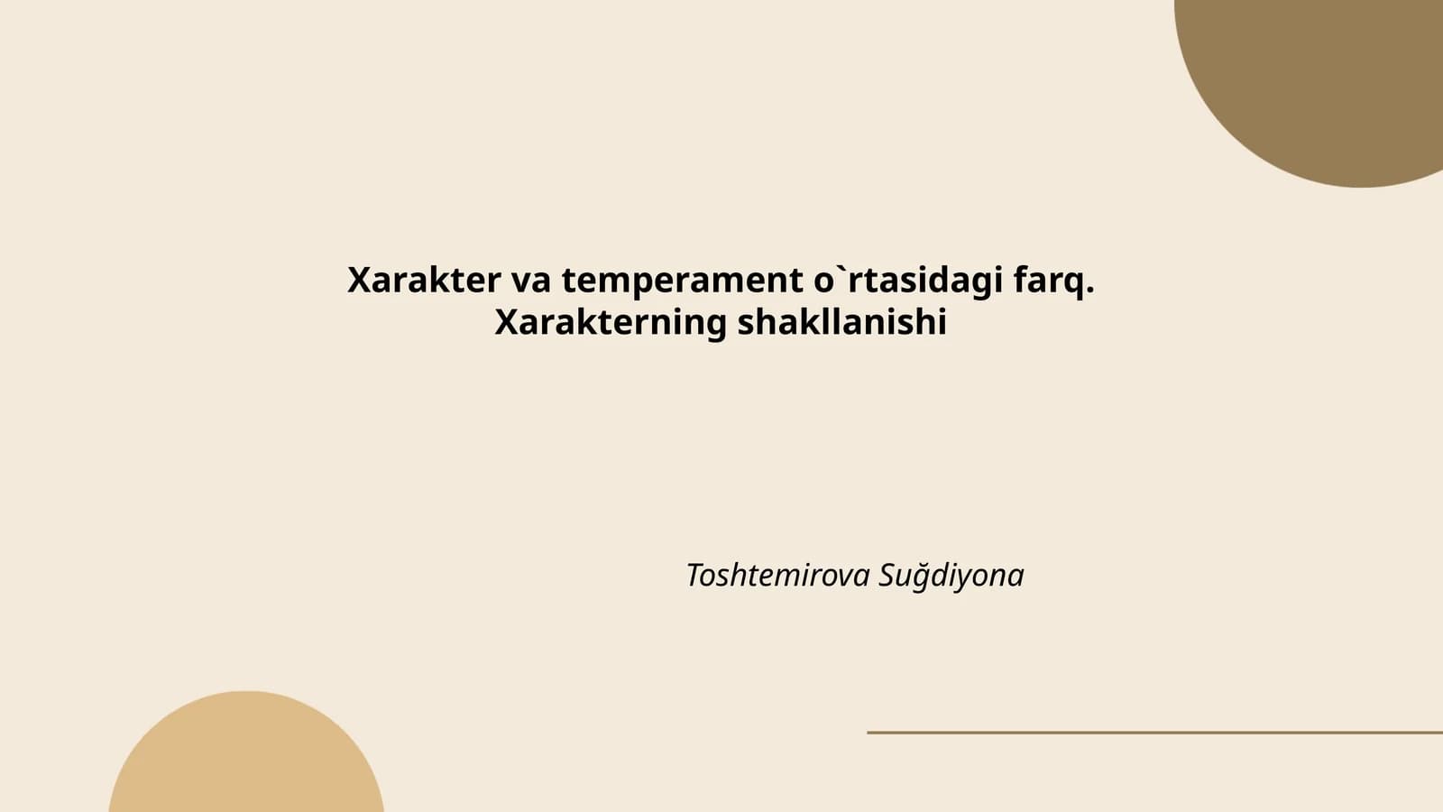 Xarakter va temperament o`rtasidagi farq