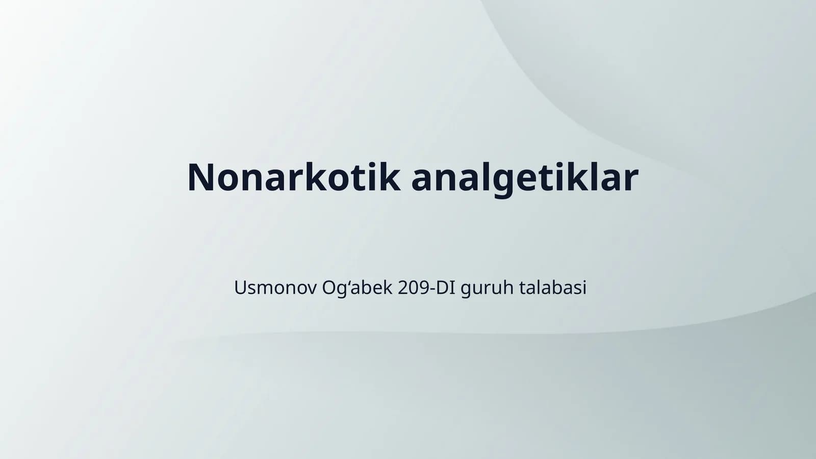 Nonarkotik analgetiklar