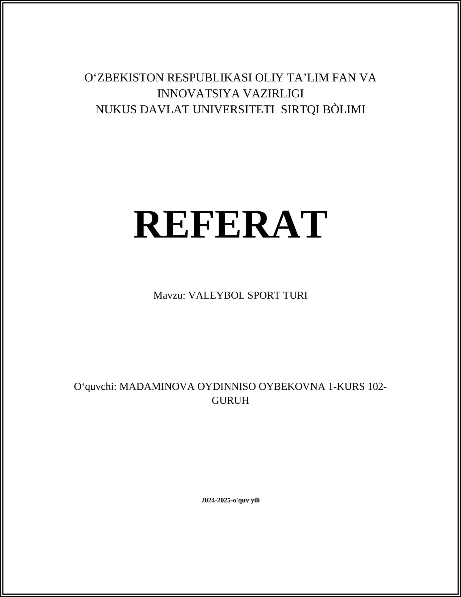 VALEYBOL SPORT TURI