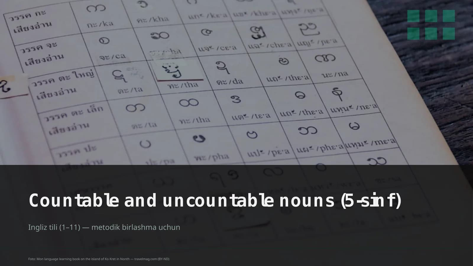 Countable and uncountable nouns (5-sinf)