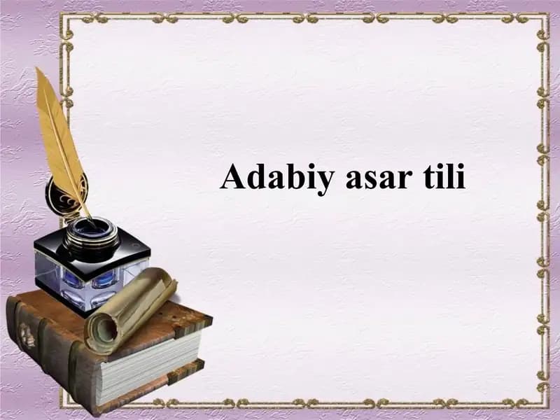 Adabiy asar tili