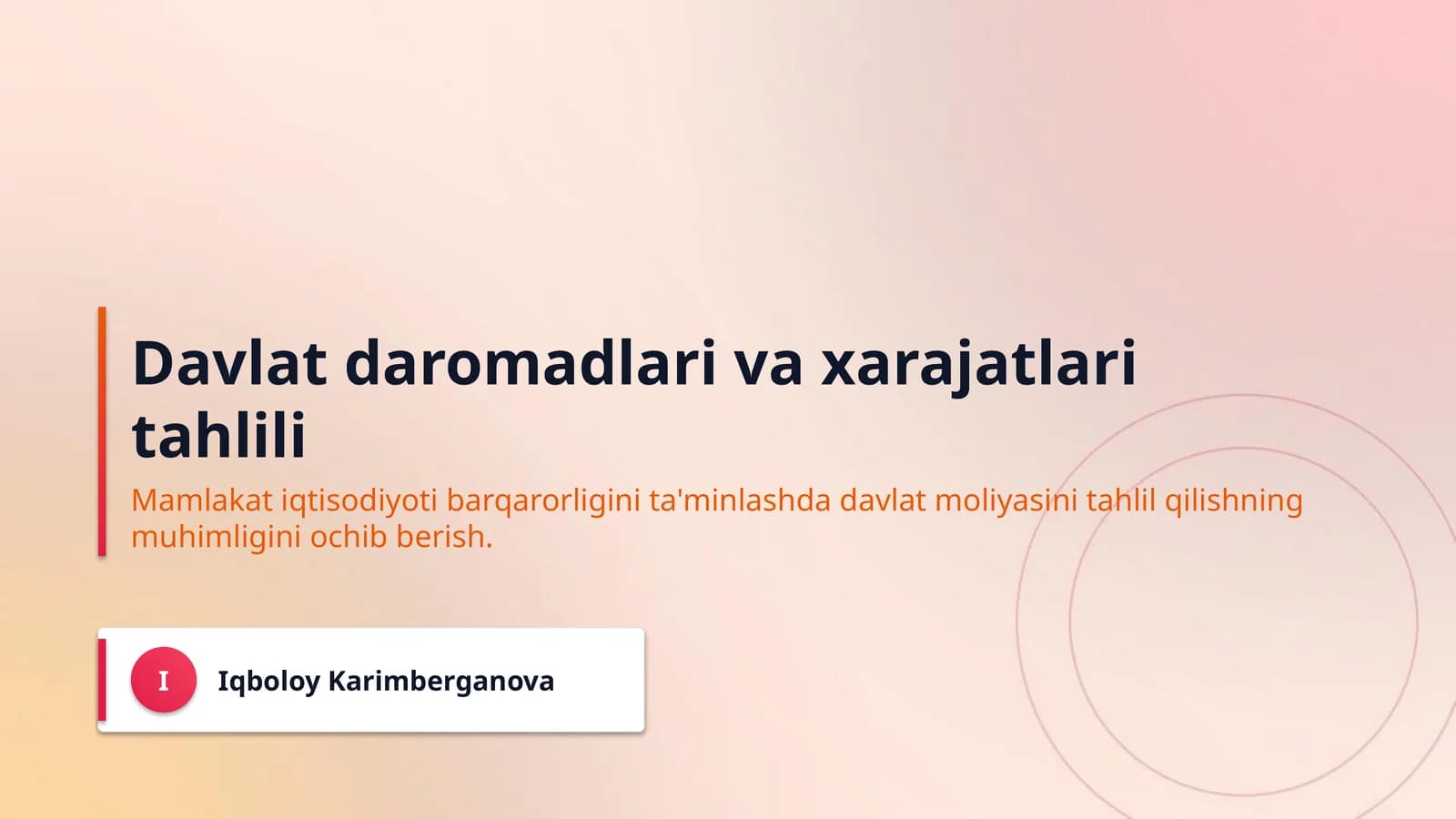 Davlat daromadlari va xarajatlari tahlili