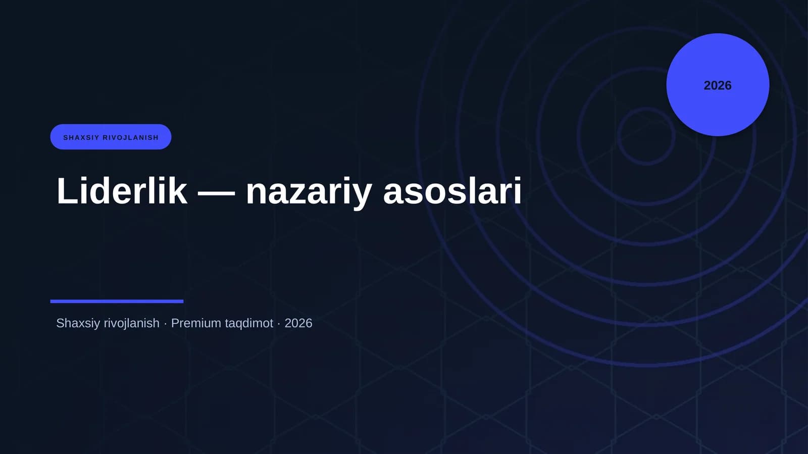 Liderlik — nazariy asoslari