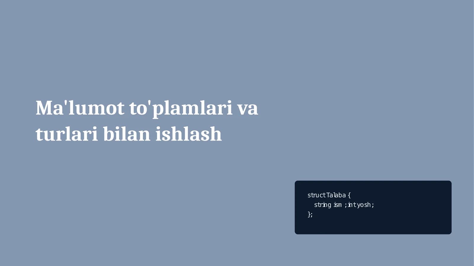Ma'lumot turlari