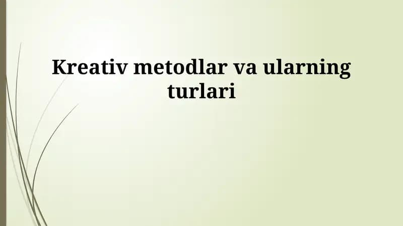 Ijodiy usullar