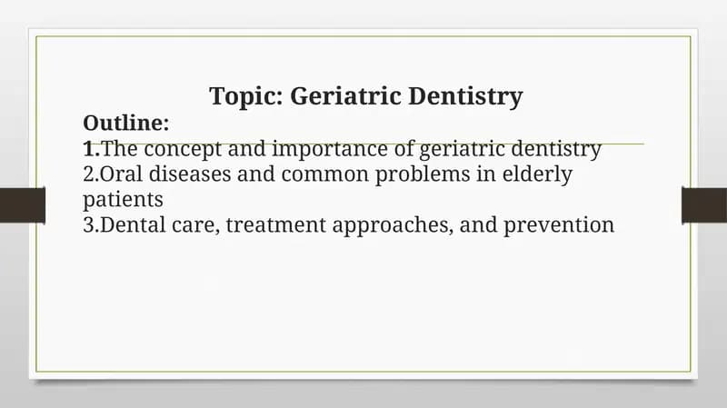 Geriatric Dentistry