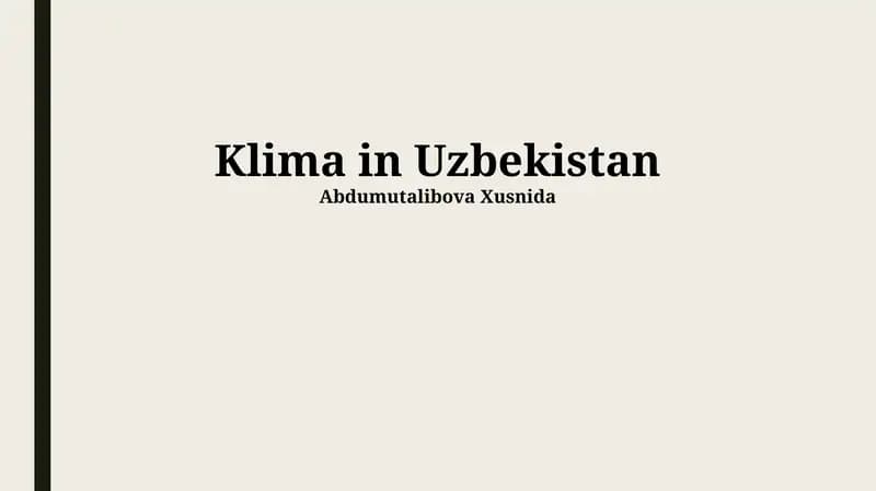 Das Klima Usbekistans: Eine Übersicht