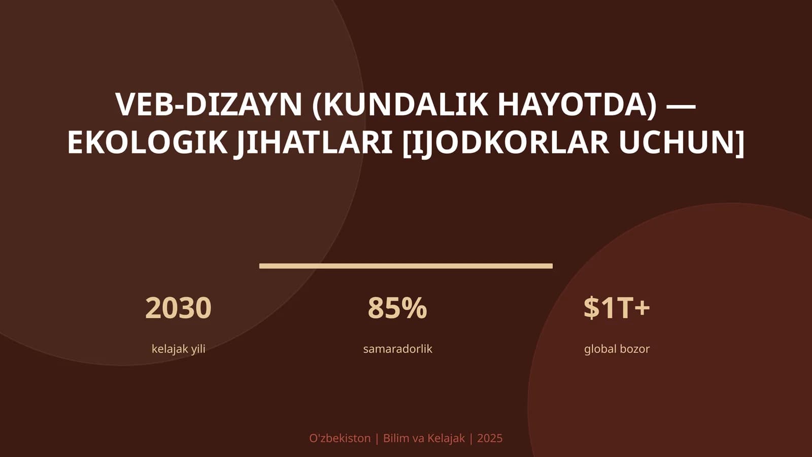 Veb-dizayn (kundalik hayotda) — ekologik jihatlari [ijodkorlar uchun]