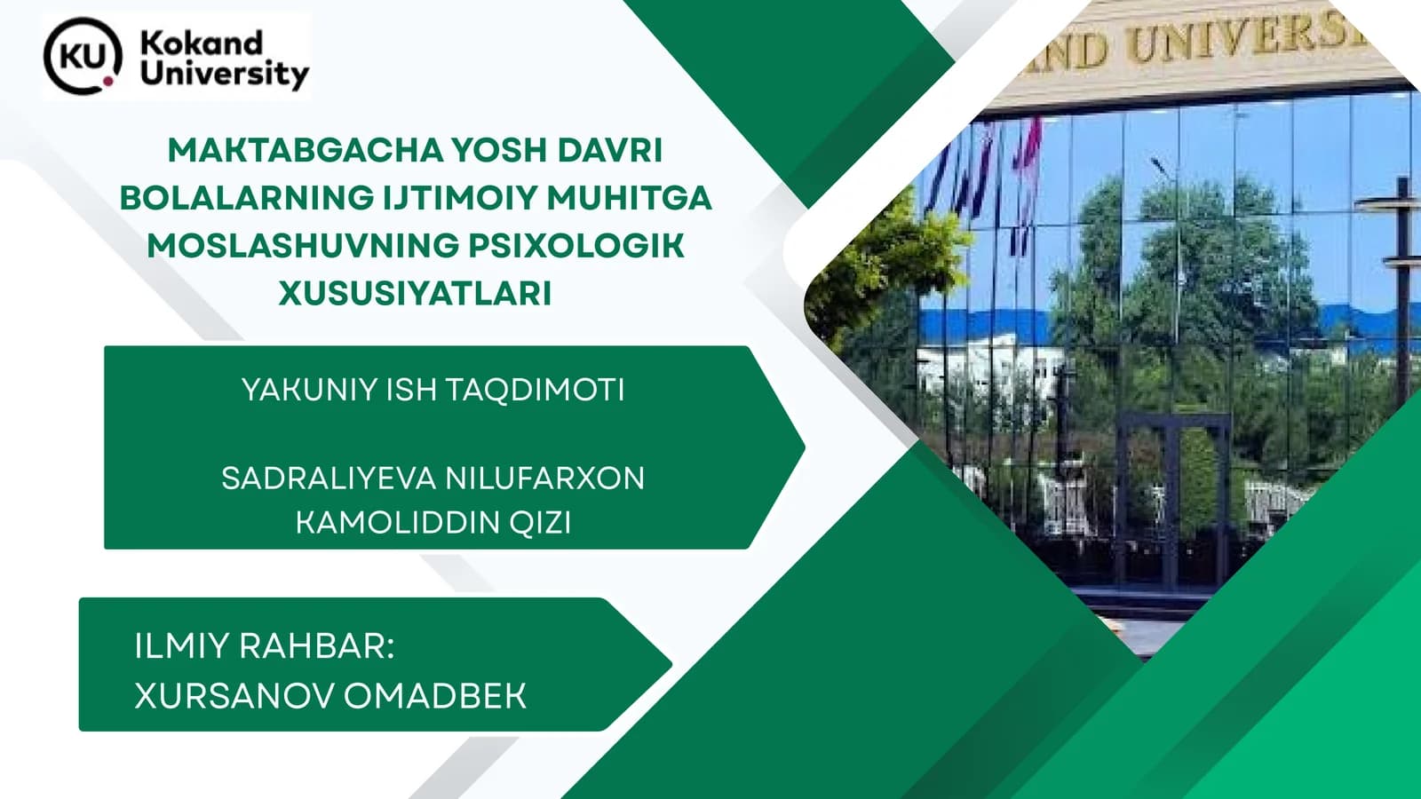 MAKTABGACHA YOSH DAVRI BOLALARNING IJTIMOIY MUHITGA MOSLASHUVNING PSIXOLOGIK XUSUSIYATLARI