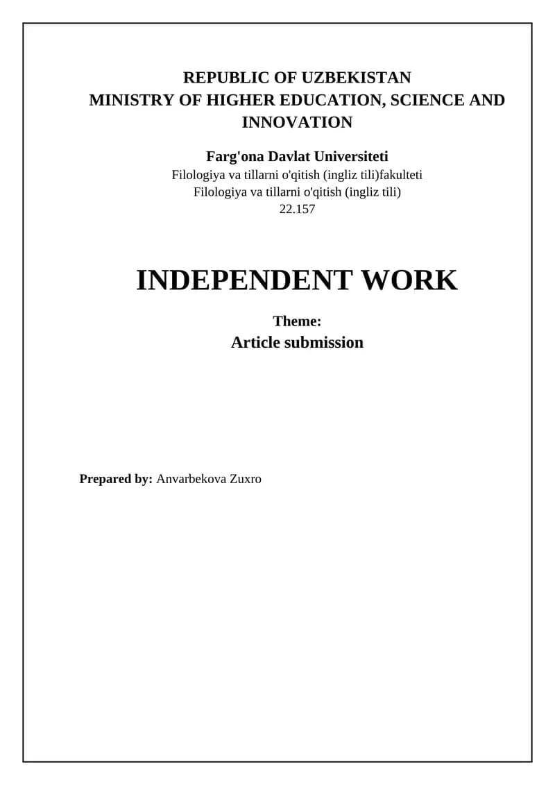 Article Submission