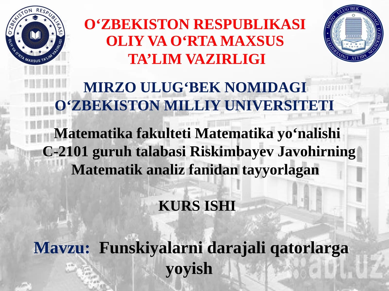 Funskiyalarnidarajaliqatorlargayoyish