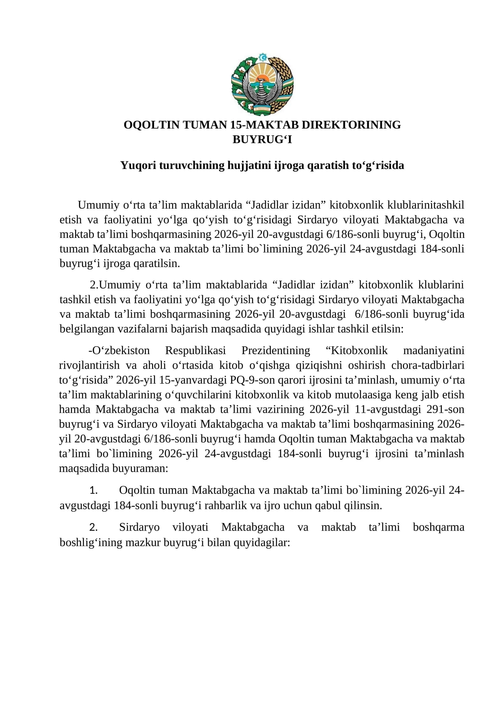 Jadidlar izidan kitobxonlik klublari tashkil etish