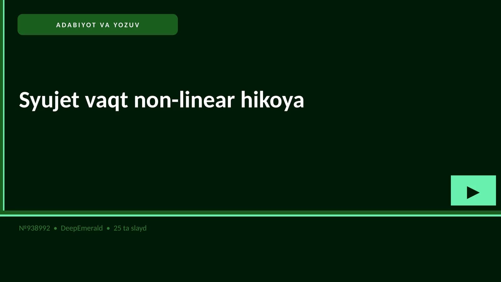 Syujet vaqt non-linear hikoya