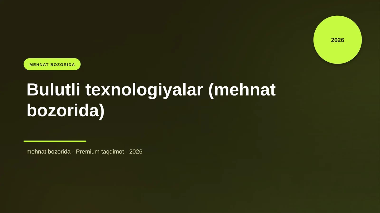 Bulutli texnologiyalar (mehnat bozorida)