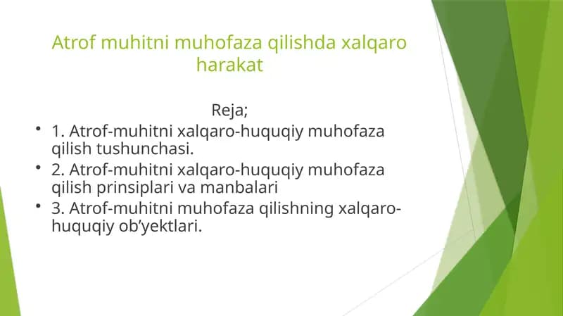 Atrof muhitni muhofaza qilishda xalqaro harakat