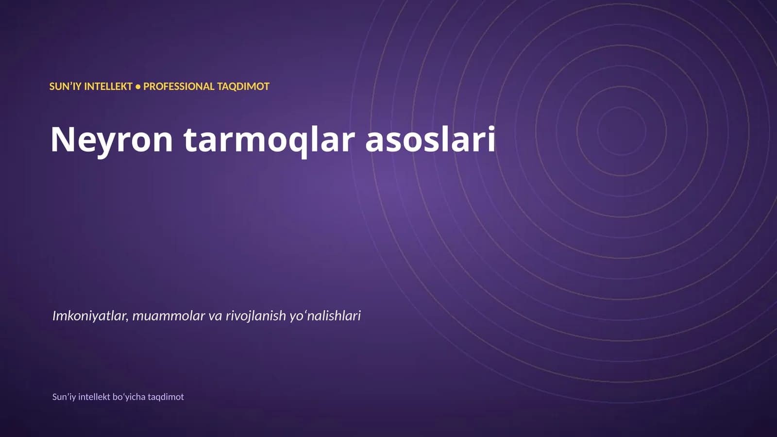 Neyron tarmoqlar asoslari