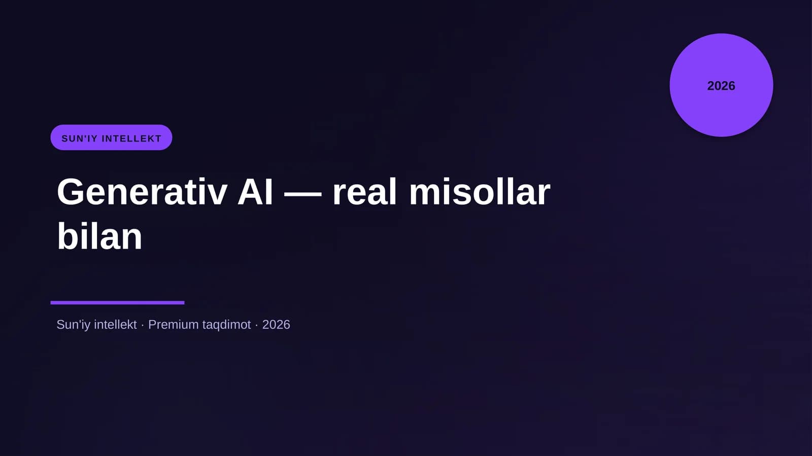 Generativ AI — real misollar bilan
