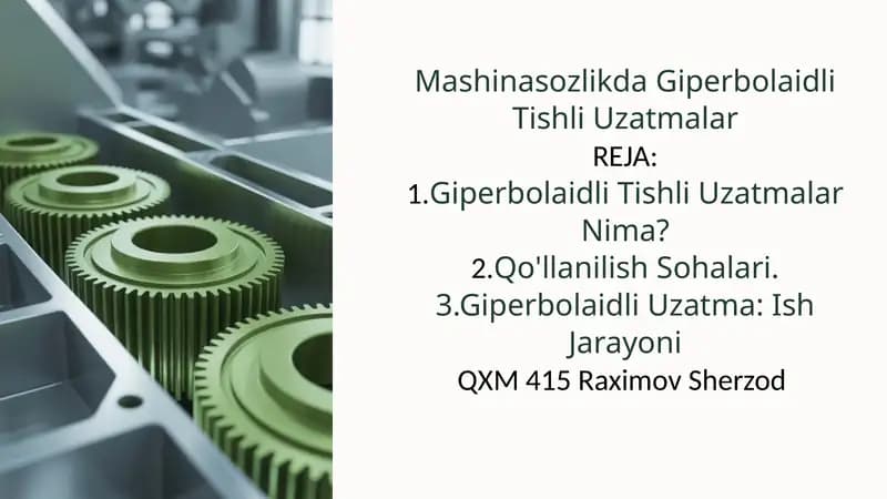 Giperbolaidli Tishli Uzatmalar