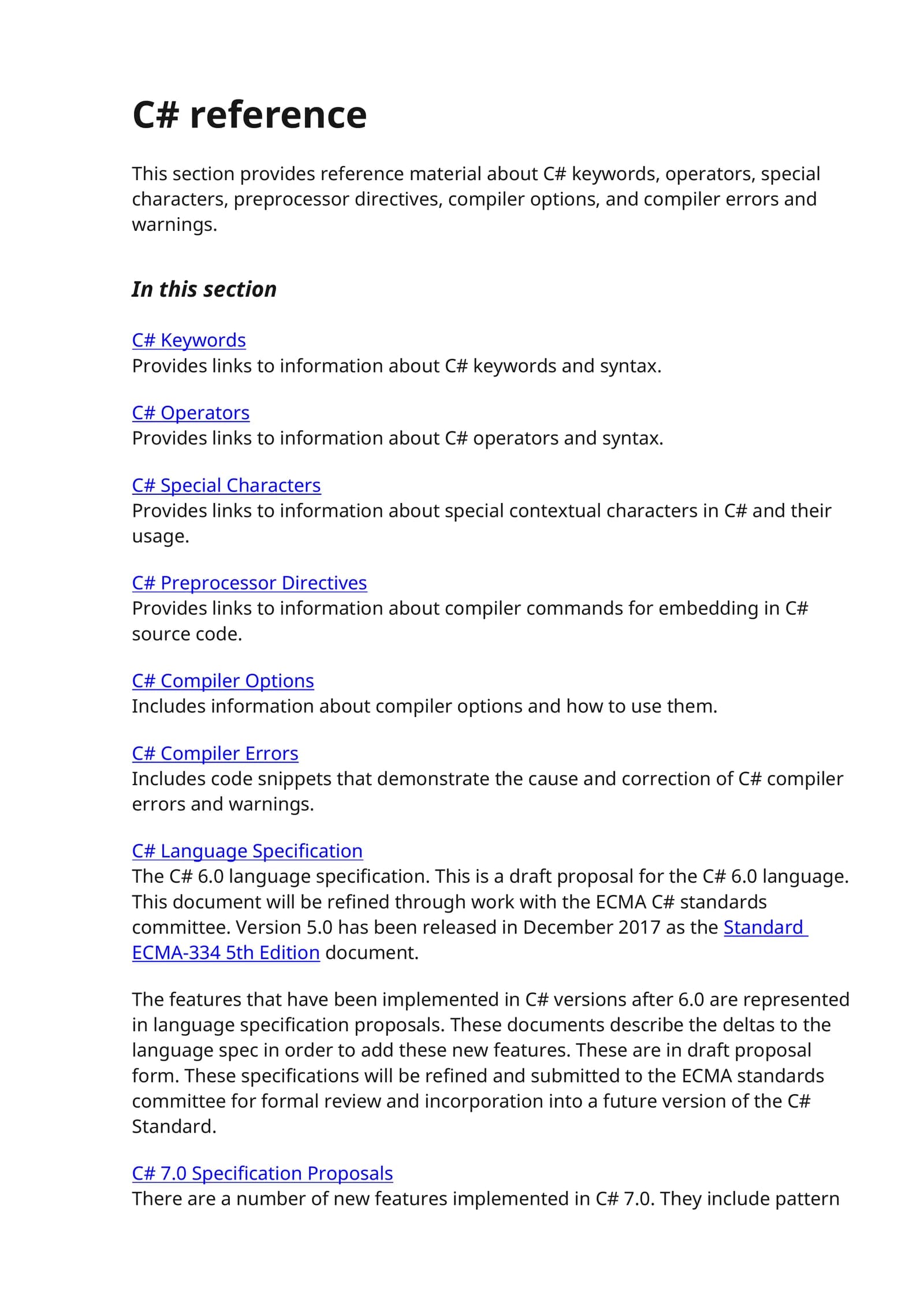 C# reference