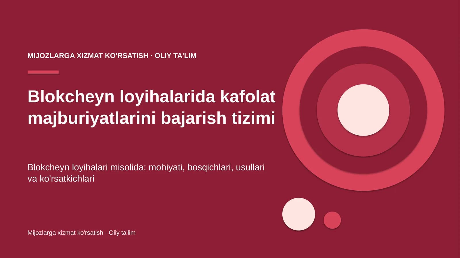 Blokcheyn loyihalarida kafolat majburiyatlarini bajarish tizimi
