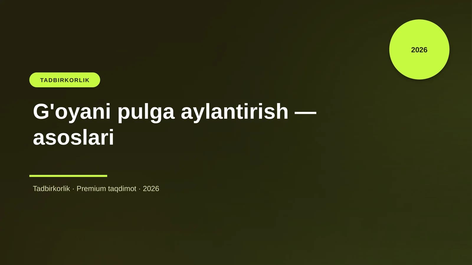 G'oyani pulga aylantirish — asoslari