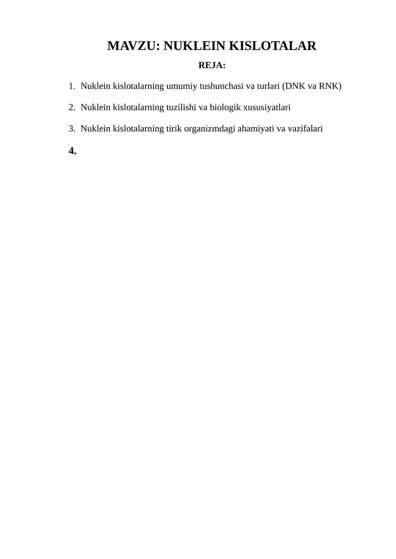 NUKLEIN KISLOTALAR