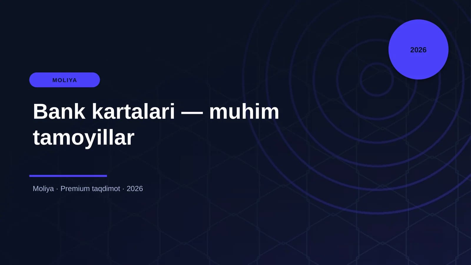 Bank kartalari — muhim tamoyillar