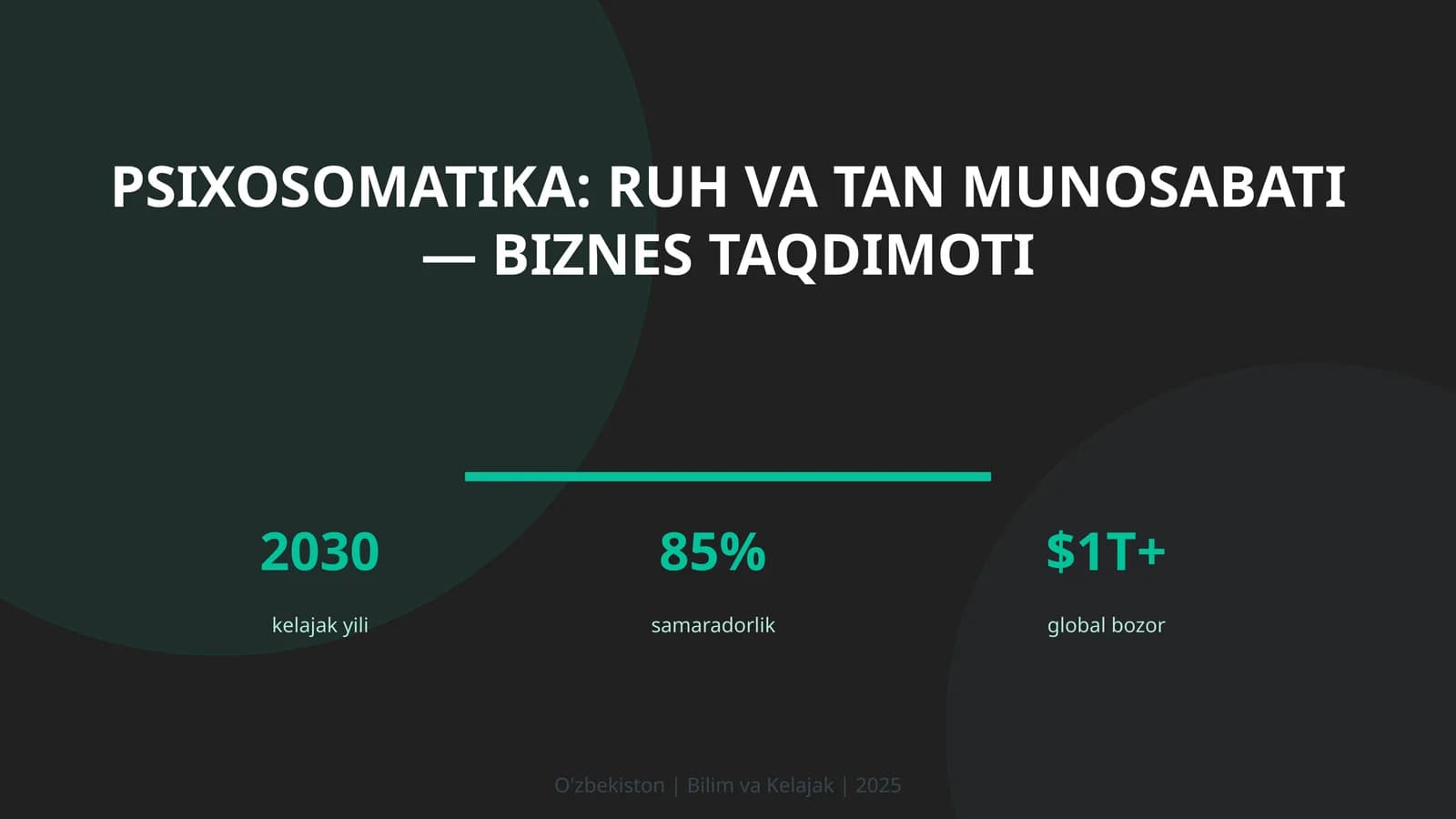 Psixosomatika: ruh va tan munosabati — biznes taqdimoti