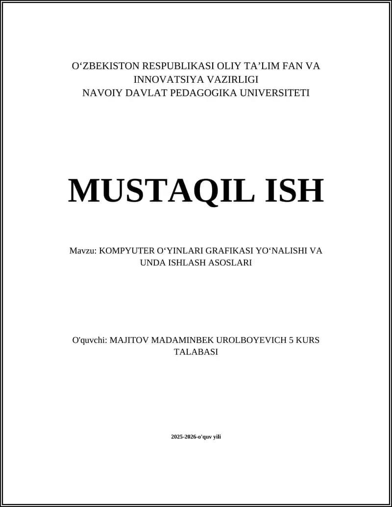 Kompyuter Oʻyinlari Grafikasi