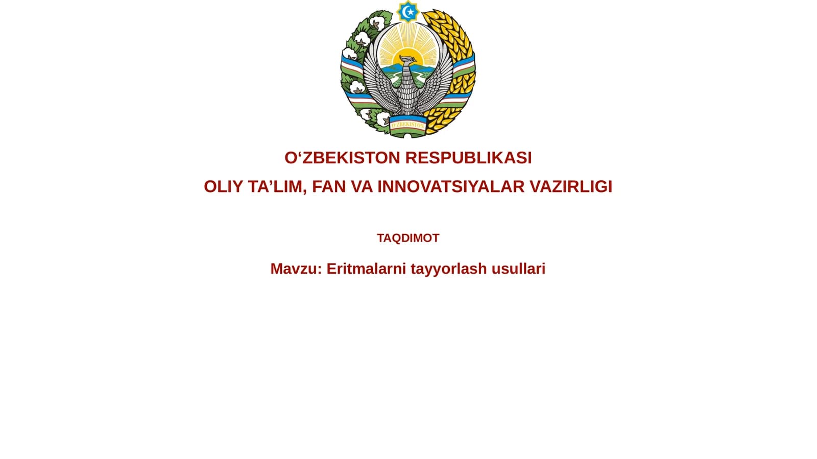 Eritmalarni tayyorlash usullari