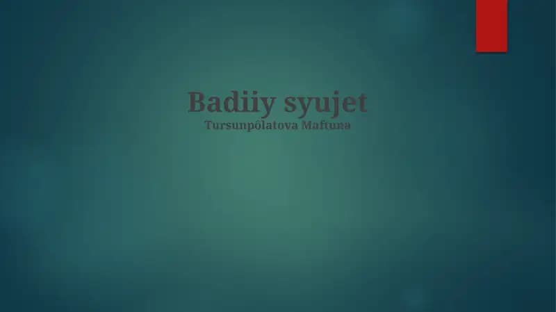Badiiy syujet