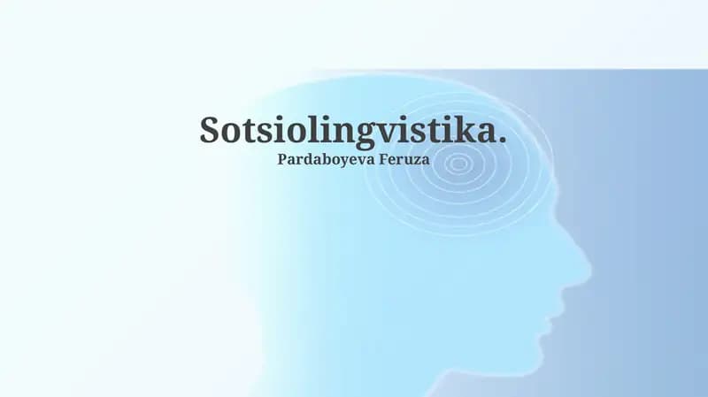 Sotsiolingvistika