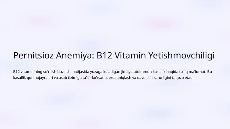 Pernitsioz Anemiya