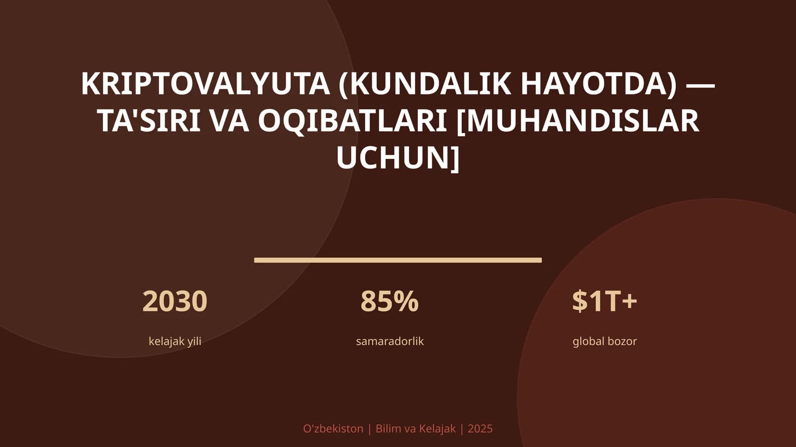 KRIPTOVALYUTA (KUNDALIK HAYOTDA) — TA'SIRI VA OQIBATLARI [MUHANDISLAR UCHUN]