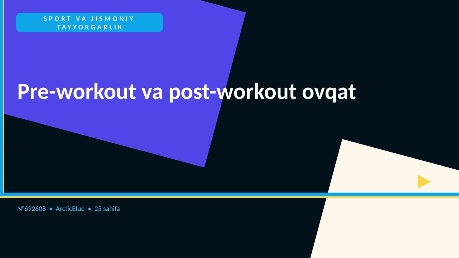 Pre-workout va post-workout ovqat