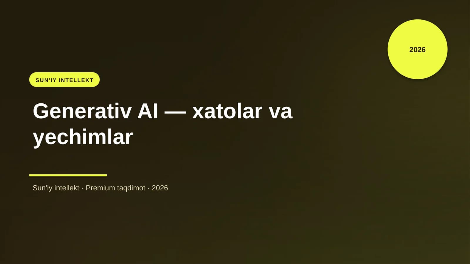 Generativ AI — xatolar va yechimlar