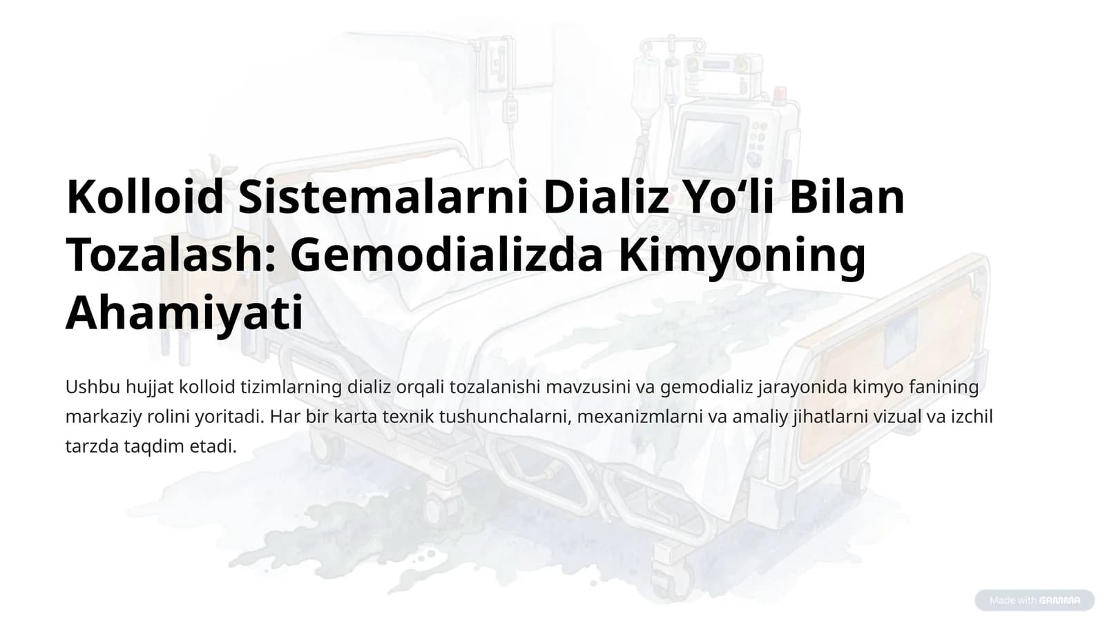 Kolloid Sistemalarni Dializ Yoʻli Bilan Tozalash: Gemodializda Kimyoning Ahamiyati