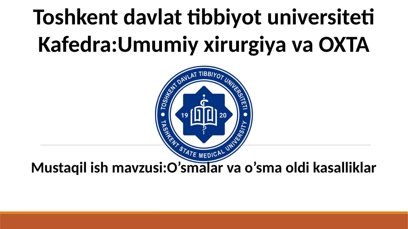O'sma oldi kasalliklari va o'smalar