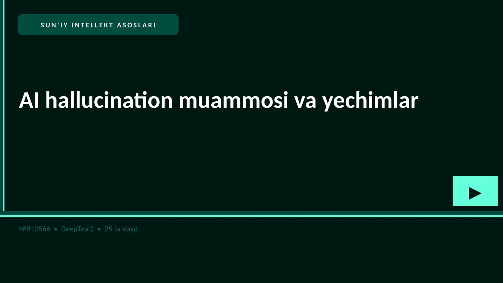 SUN'IY INTELLEKT ASOSLARI