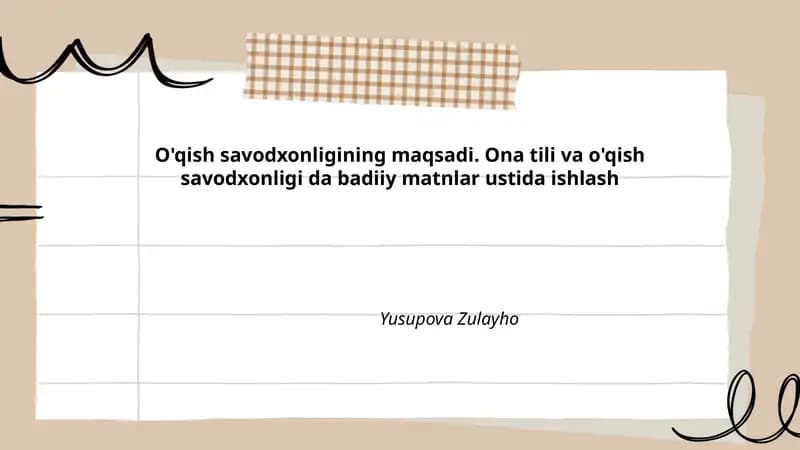 O'qish savodxonligi