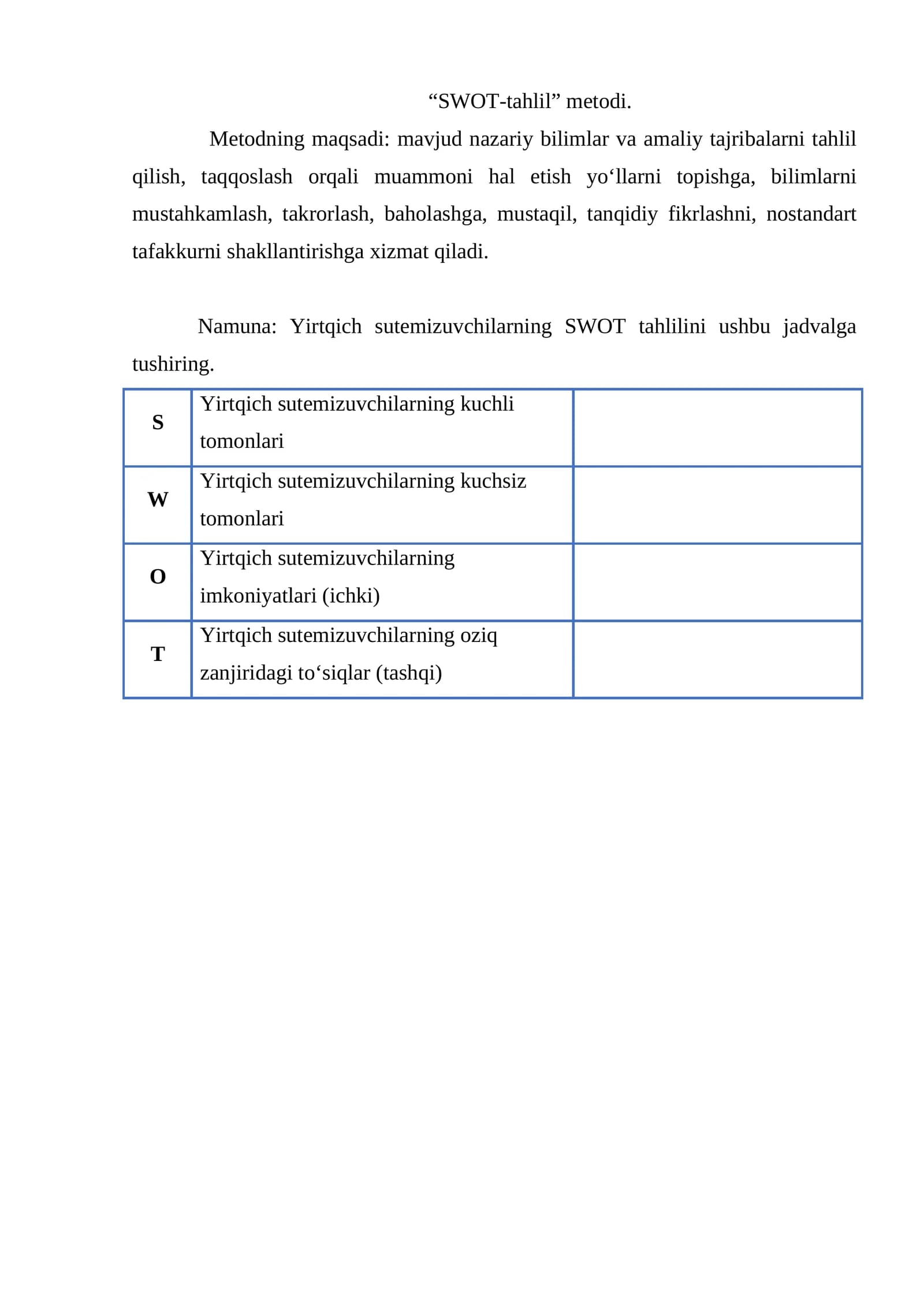 SWOT-tahlil metodi