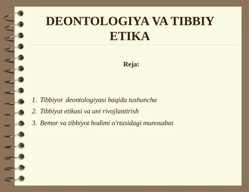 Tibbiyotdeontologiyasi