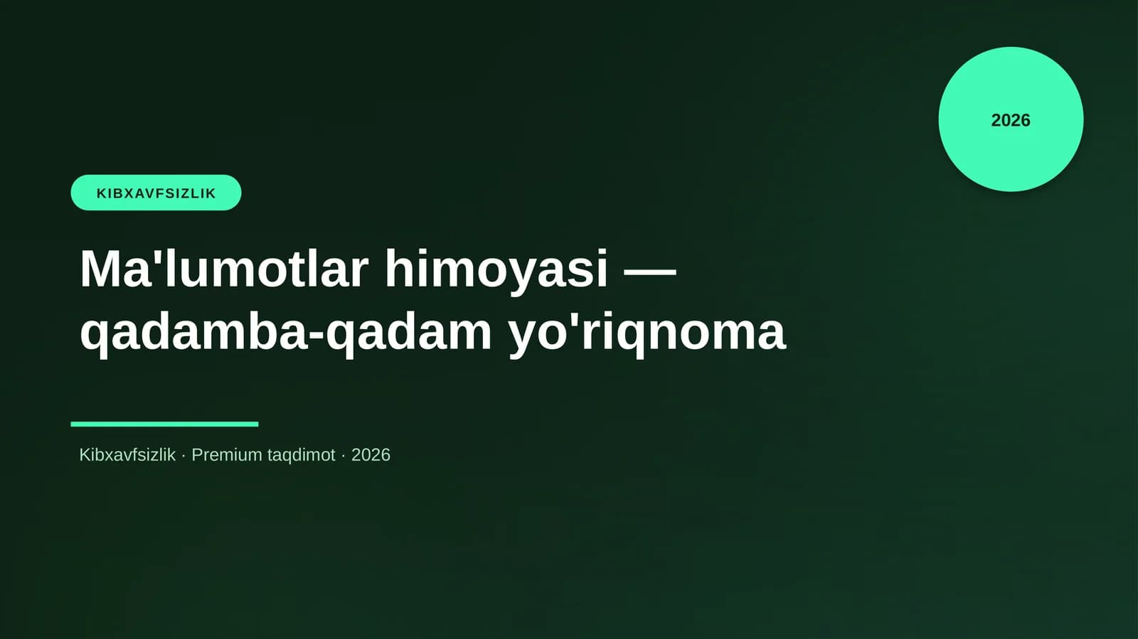 Ma'lumotlar himoyasi — qadamba-qadam yo'riqnoma
